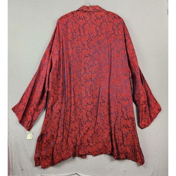 Women's Endless Knot Art Blouse Red Katcha Long Sleeve One Size NWT - Picture 2 of 9